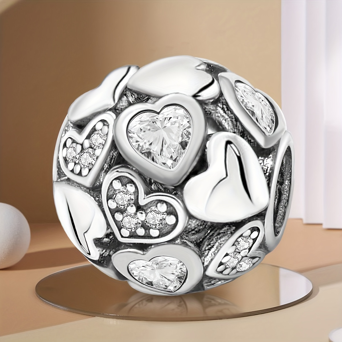 Heart Circle Beads DIY Bead for Bracelets & Bangles